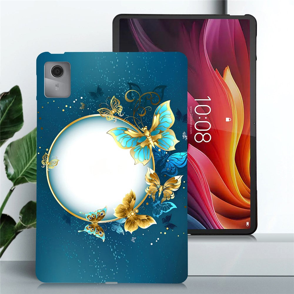 For Lenovo Idea Tab (TB336ZU / TB336FU)  /  Xiaoxin Pad 11 2025 TPU Case Pattern Printing Slim Tablet Protective Cover - Butterfly Wreath
