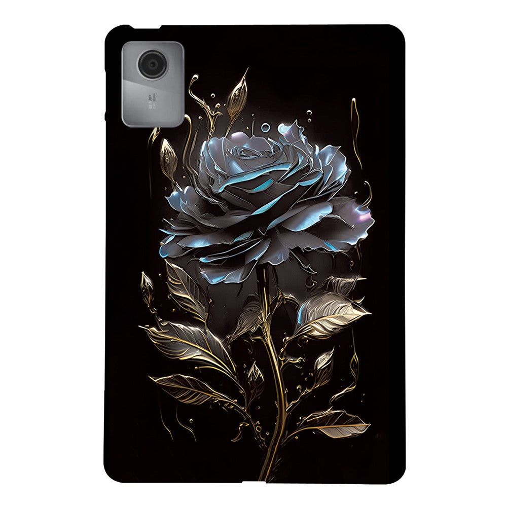 For Lenovo Idea Tab (TB336ZU / TB336FU)  /  Xiaoxin Pad 11 2025 TPU Case Pattern Printing Slim Tablet Protective Cover - Black Rose