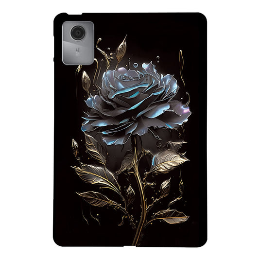 For Lenovo Idea Tab (TB336ZU / TB336FU)  /  Xiaoxin Pad 11 2025 TPU Case Pattern Printing Slim Tablet Protective Cover - Black Rose
