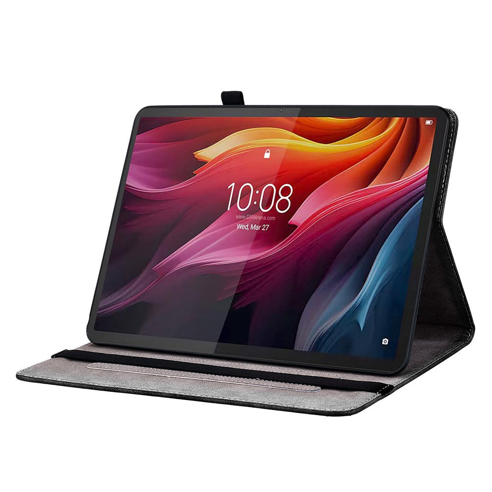 For Lenovo Idea Tab (TB336ZU / TB336FU)  /  Xiaoxin Pad 11 2025 Leather Case Pattern Printed Stand Tablet Cover with Card Slots - Gold Butterfly Rose