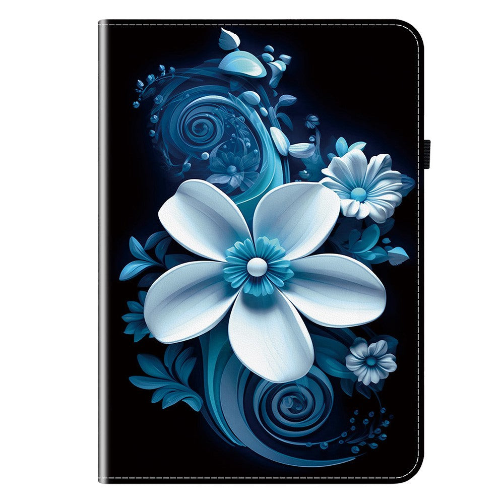 For Lenovo Idea Tab (TB336ZU / TB336FU)  /  Xiaoxin Pad 11 2025 Leather Case Pattern Printed Stand Tablet Cover with Card Slots - Black Orchid