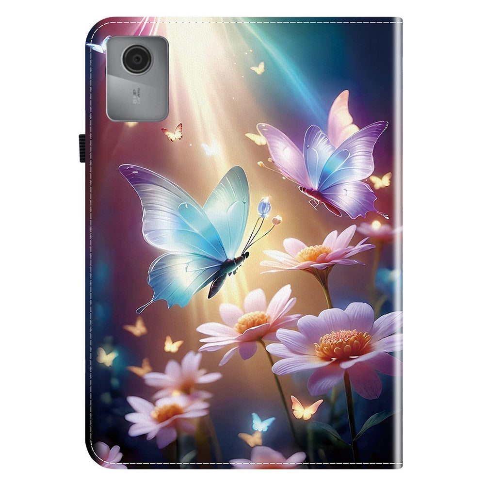 For Lenovo Idea Tab (TB336ZU / TB336FU)  /  Xiaoxin Pad 11 2025 Leather Case Pattern Printed Stand Tablet Cover with Card Slots - Butterfly Floral
