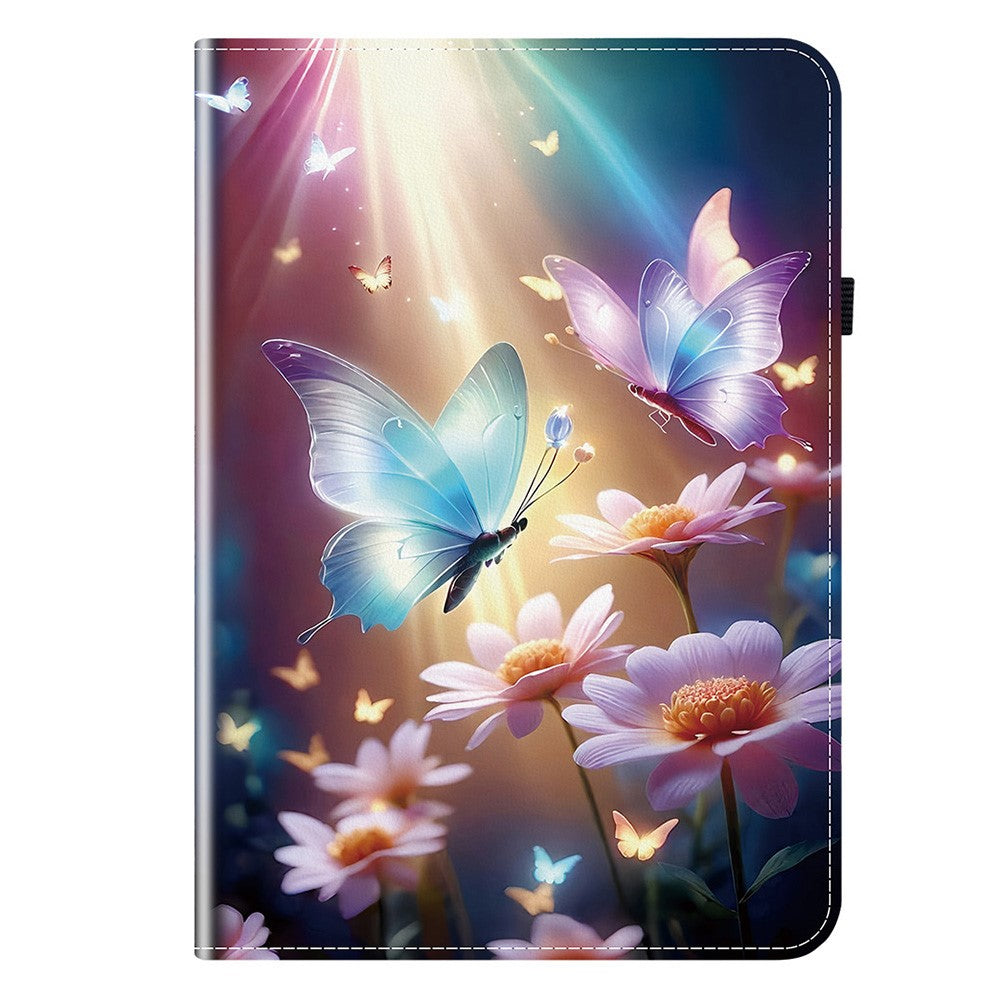 For Lenovo Idea Tab (TB336ZU / TB336FU)  /  Xiaoxin Pad 11 2025 Leather Case Pattern Printed Stand Tablet Cover with Card Slots - Butterfly Floral