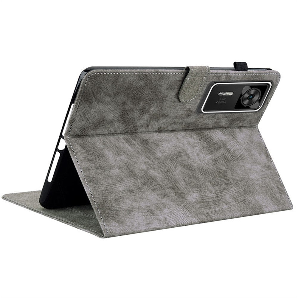 For Lenovo Legion Y700 Gen 4 Case Tiger Imprint Anti-Scratch PU Leather Tablet Cover - Grey