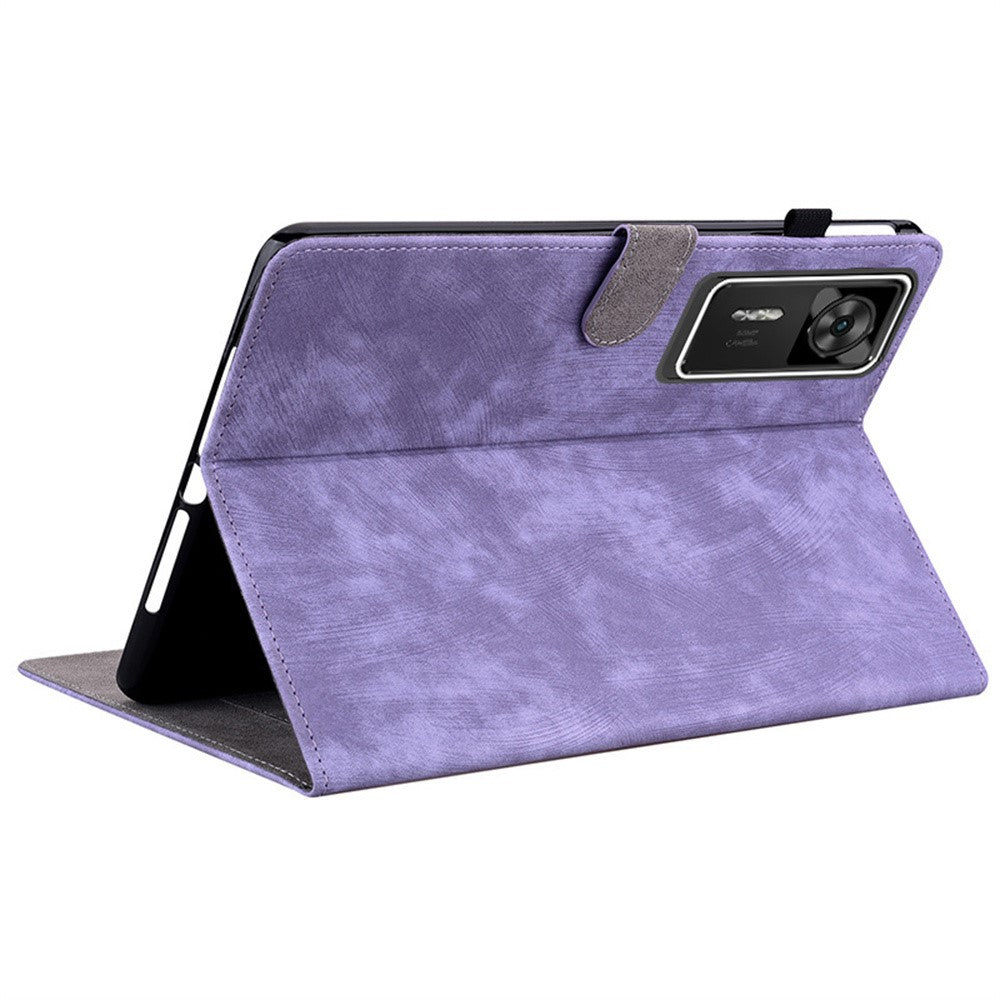 For Lenovo Legion Y700 Gen 4 Case Tiger Imprint Anti-Scratch PU Leather Tablet Cover - Purple