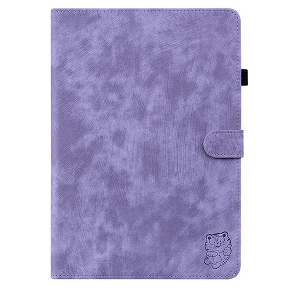 For Lenovo Legion Y700 Gen 4 Case Tiger Imprint Anti-Scratch PU Leather Tablet Cover - Purple