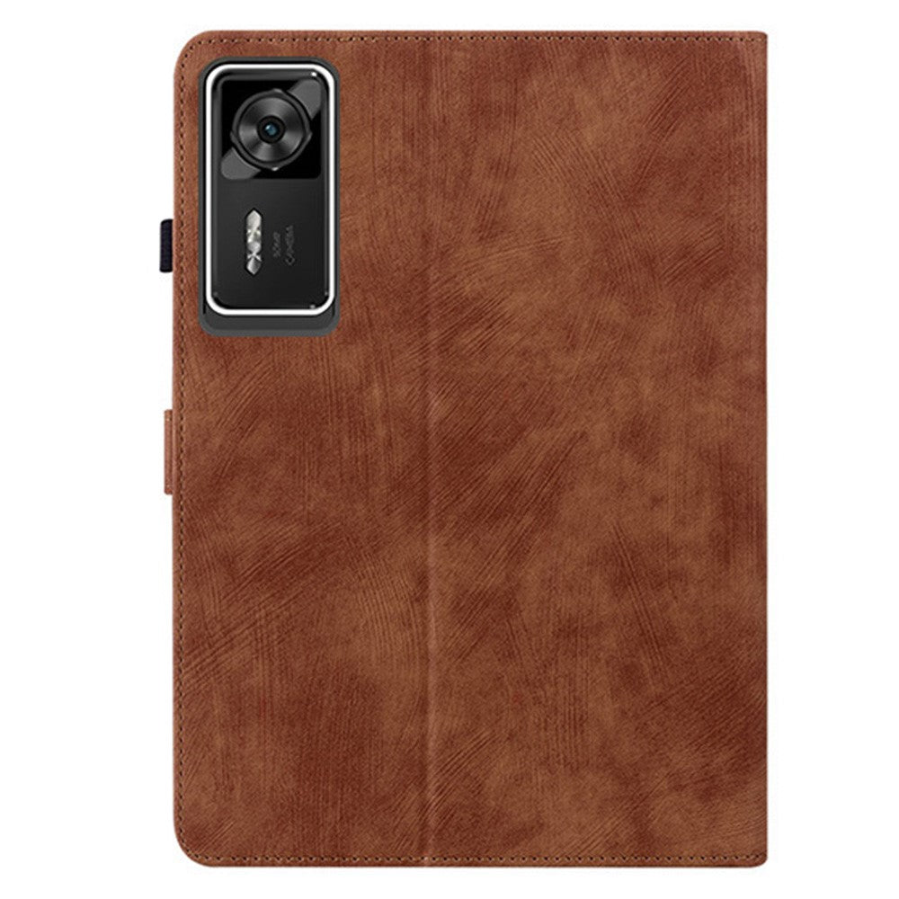 For Lenovo Legion Y700 Gen 4 Case Tiger Imprint Anti-Scratch PU Leather Tablet Cover - Brown