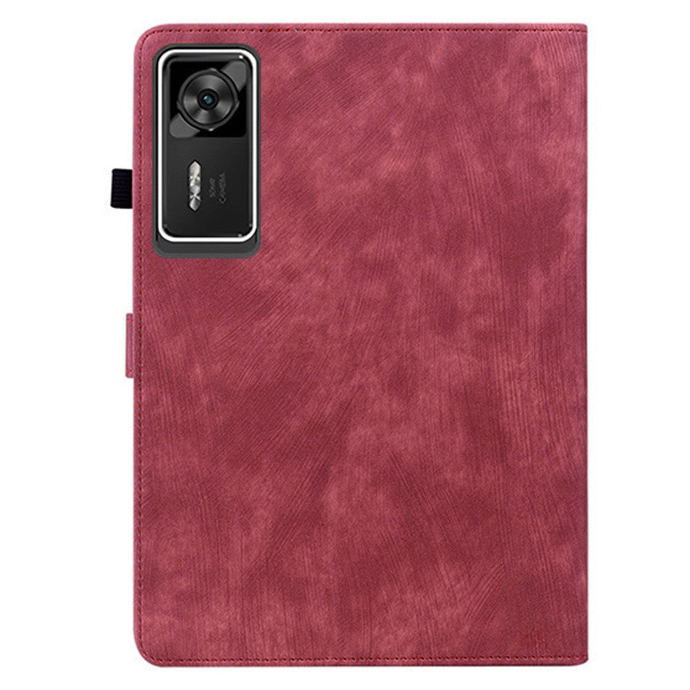 For Lenovo Legion Y700 Gen 4 Case Tiger Imprint Anti-Scratch PU Leather Tablet Cover - Red
