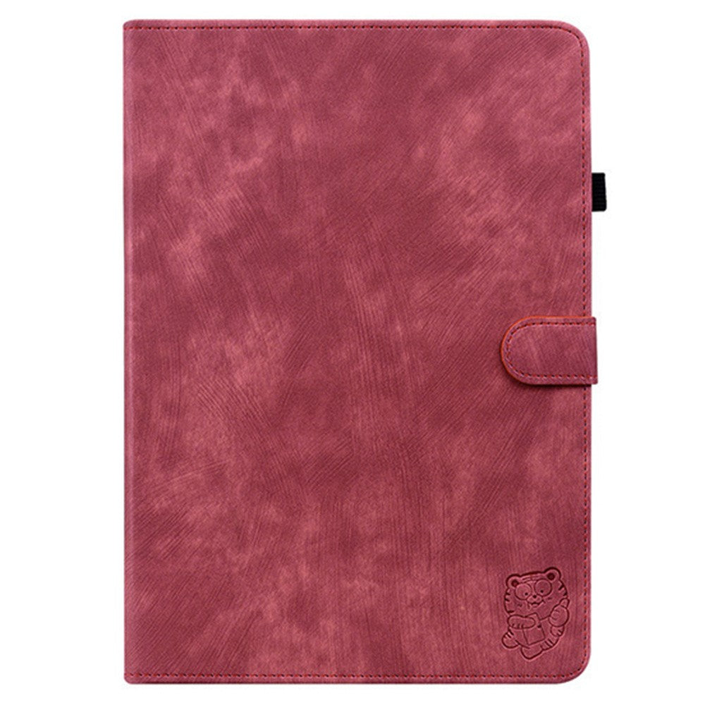 For Lenovo Legion Y700 Gen 4 Case Tiger Imprint Anti-Scratch PU Leather Tablet Cover - Red