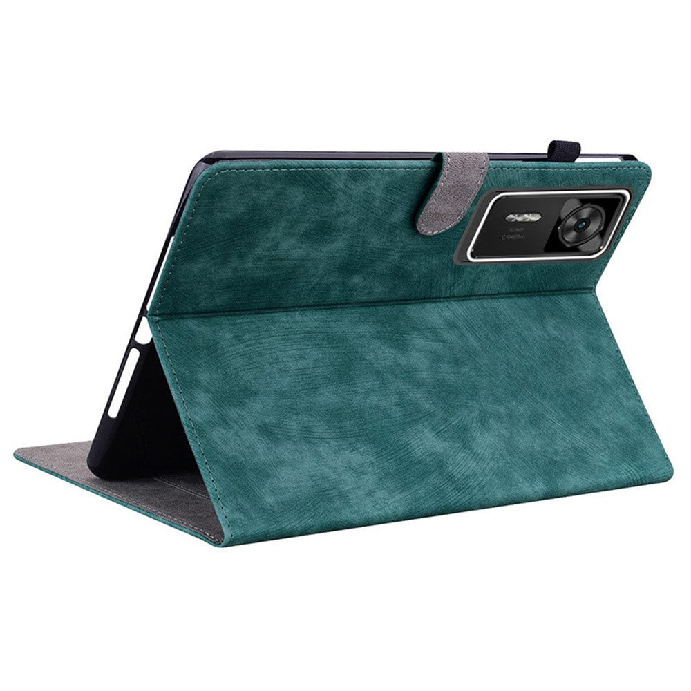 For Lenovo Legion Y700 Gen 4 Case Tiger Imprint Anti-Scratch PU Leather Tablet Cover - Green