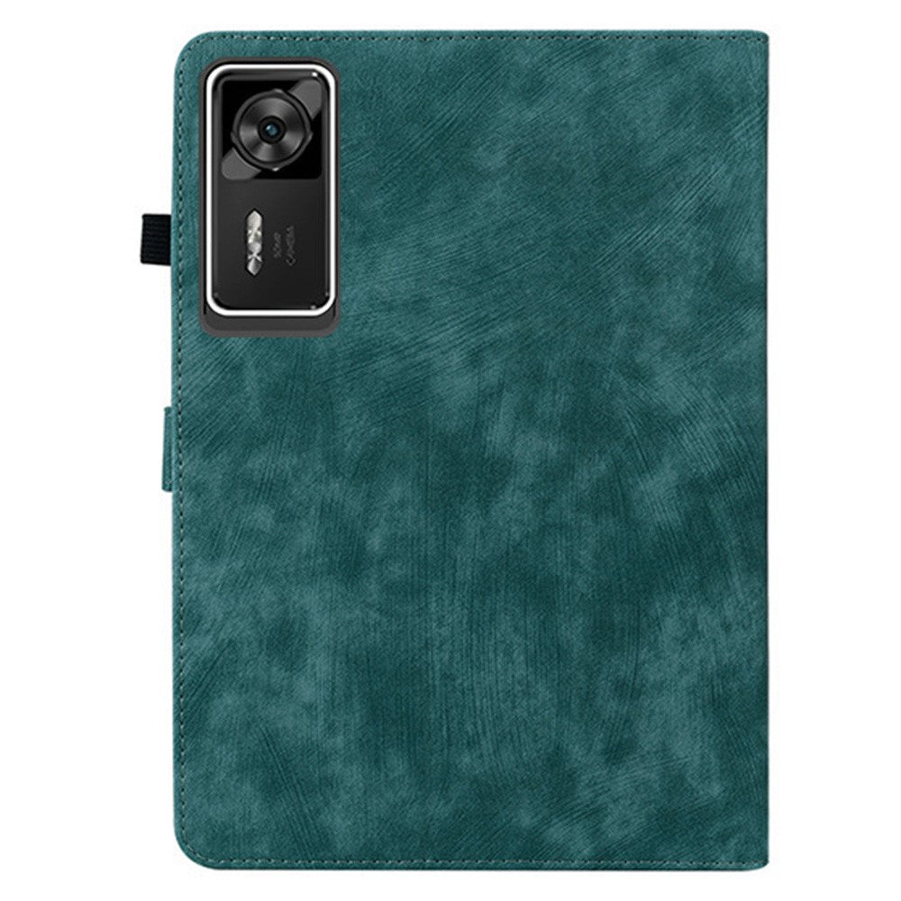 For Lenovo Legion Y700 Gen 4 Case Tiger Imprint Anti-Scratch PU Leather Tablet Cover - Green