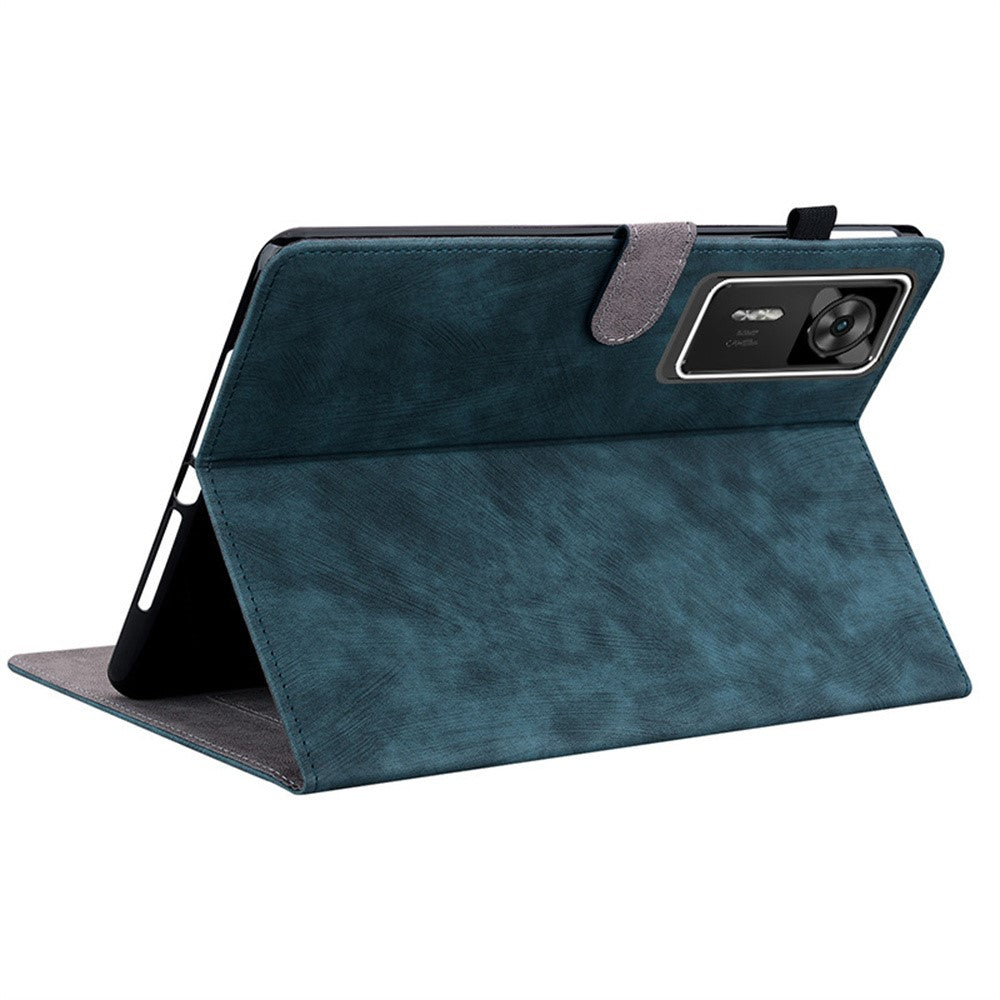 For Lenovo Legion Y700 Gen 4 Case Tiger Imprint Anti-Scratch PU Leather Tablet Cover - Blue
