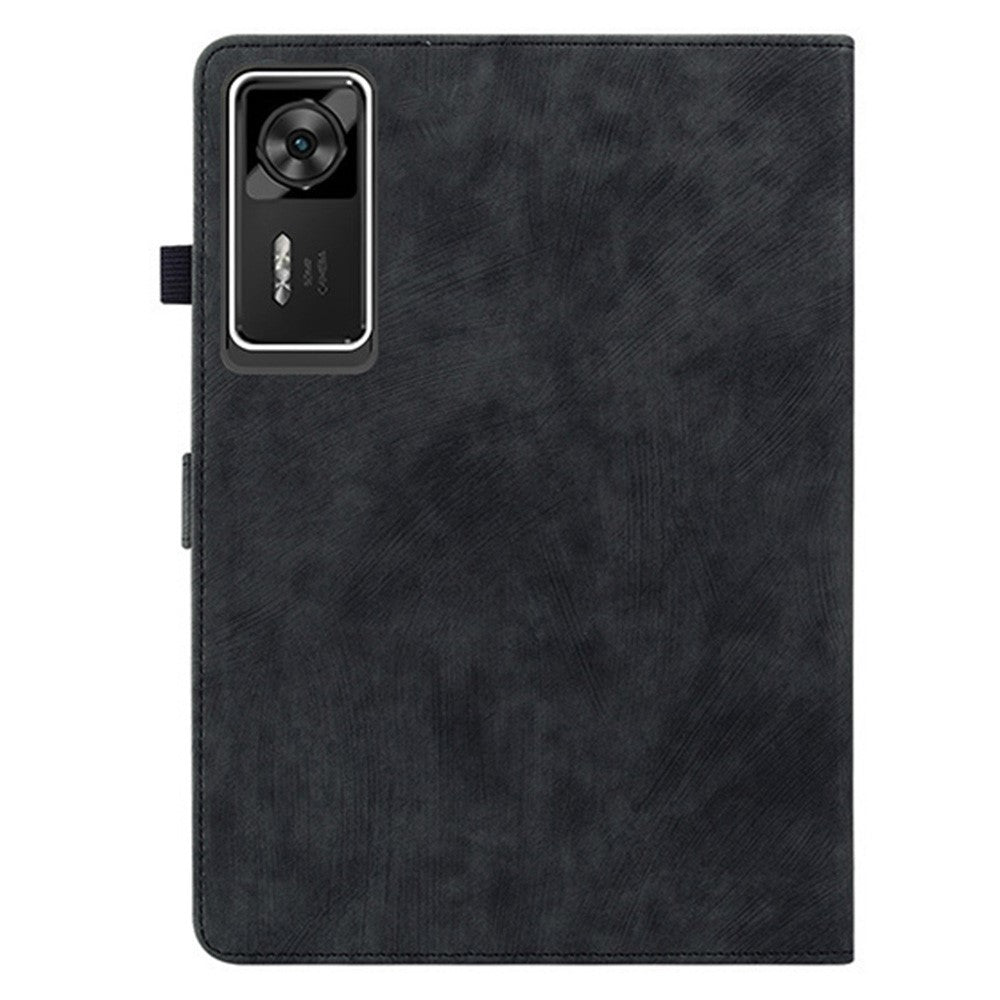 For Lenovo Legion Y700 Gen 4 Case Tiger Imprint Anti-Scratch PU Leather Tablet Cover - Black