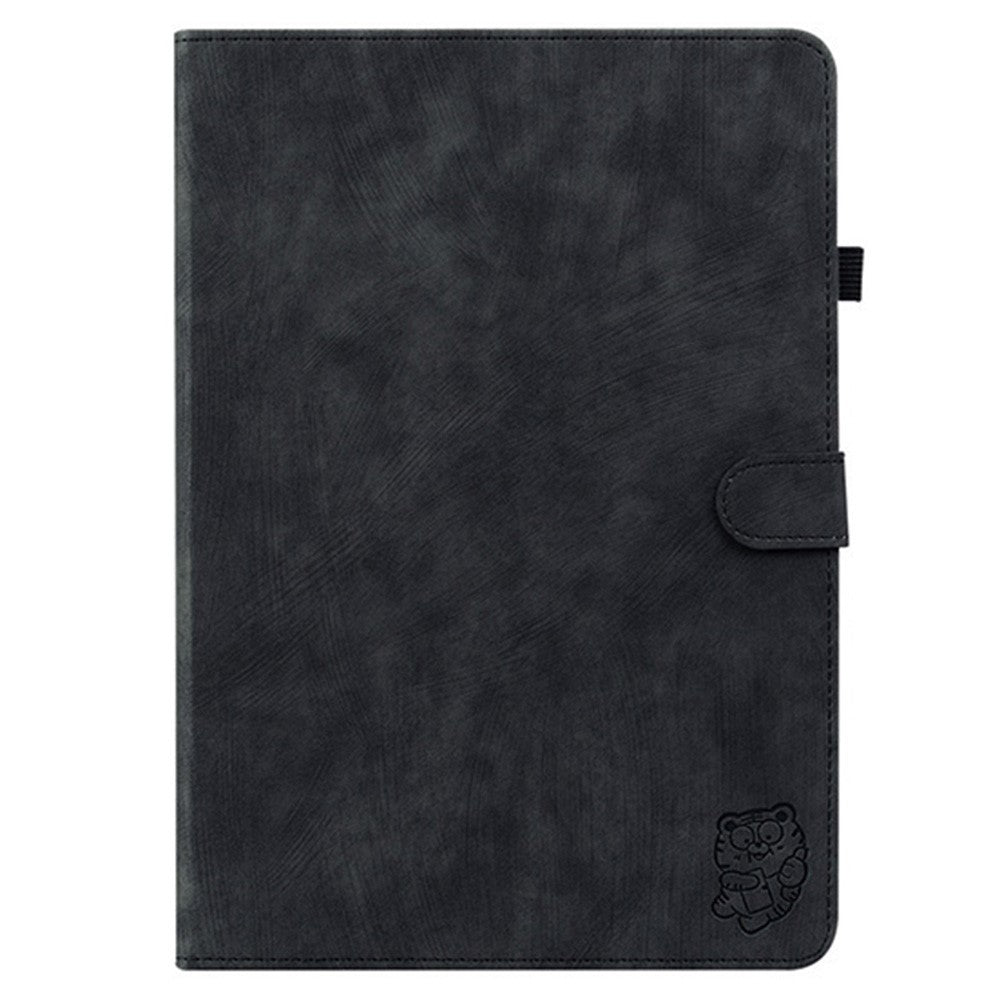 For Lenovo Legion Y700 Gen 4 Case Tiger Imprint Anti-Scratch PU Leather Tablet Cover - Black