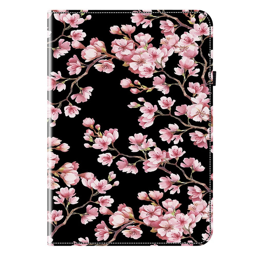 For Lenovo Legion Y700 Gen 4 Leather Case Pattern Printed Stand Tablet Cover with Card Slots - Plum Blossom
