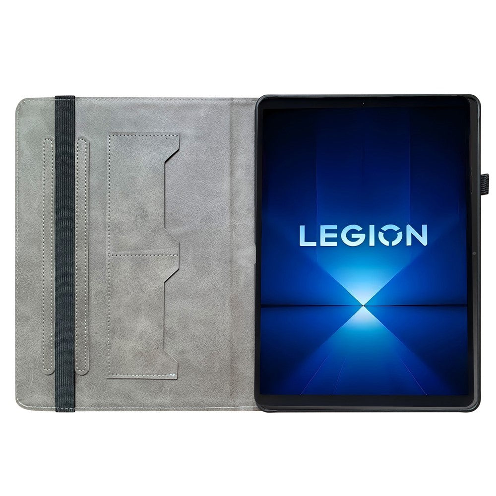For Lenovo Legion Y700 Gen 4 Leather Case Pattern Printed Stand Tablet Cover with Card Slots - Blue Butterfly