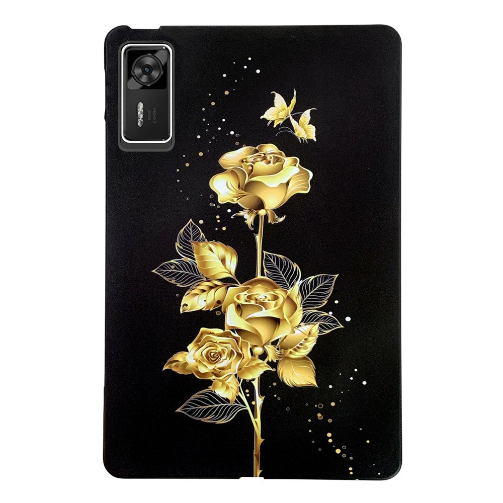 For Lenovo Legion Y700 Gen 4 TPU Case Pattern Printing Slim Tablet Protective Cover - Golden Butterfly Rose