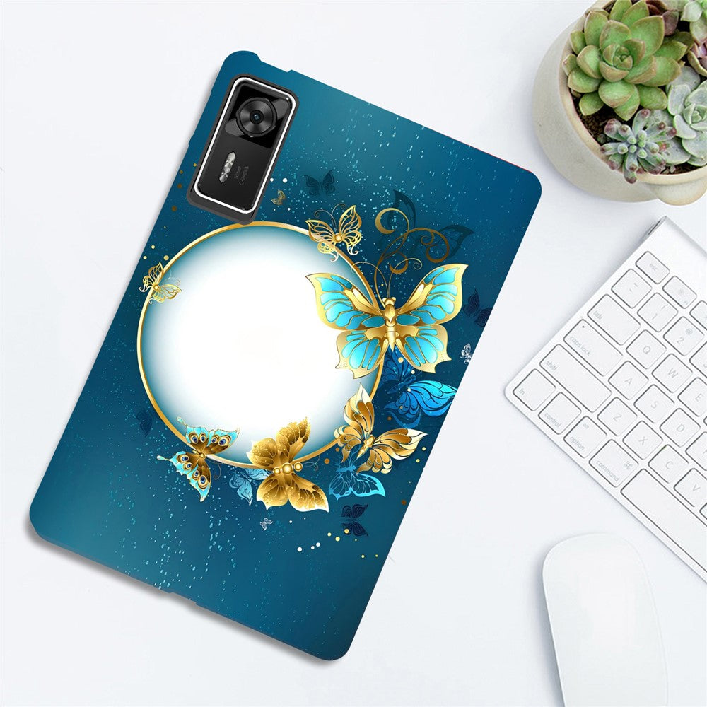 For Lenovo Legion Y700 Gen 4 TPU Case Pattern Printing Slim Tablet Protective Cover - Butterfly Wreath