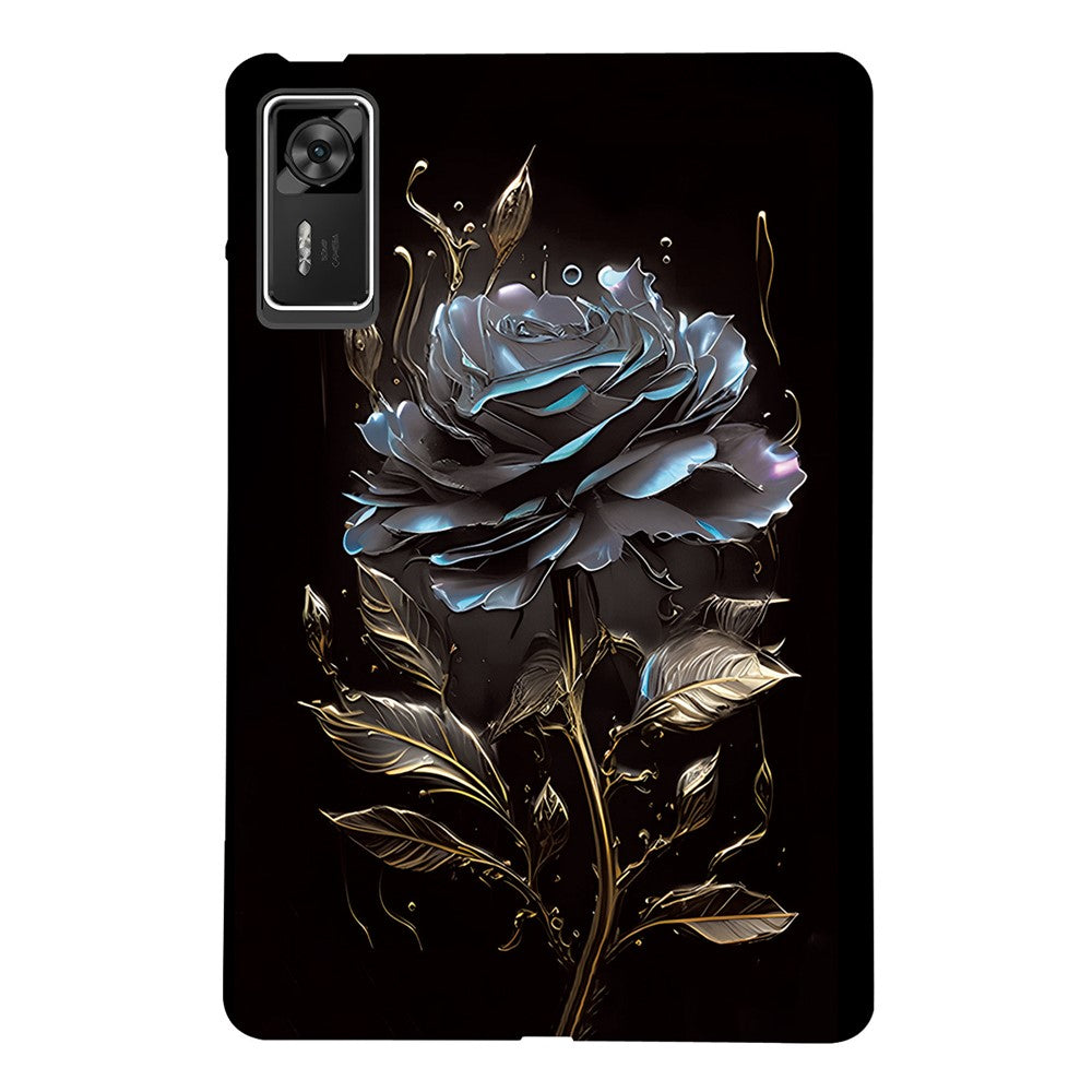 For Lenovo Legion Y700 Gen 4 TPU Case Pattern Printing Slim Tablet Protective Cover - Black Rose