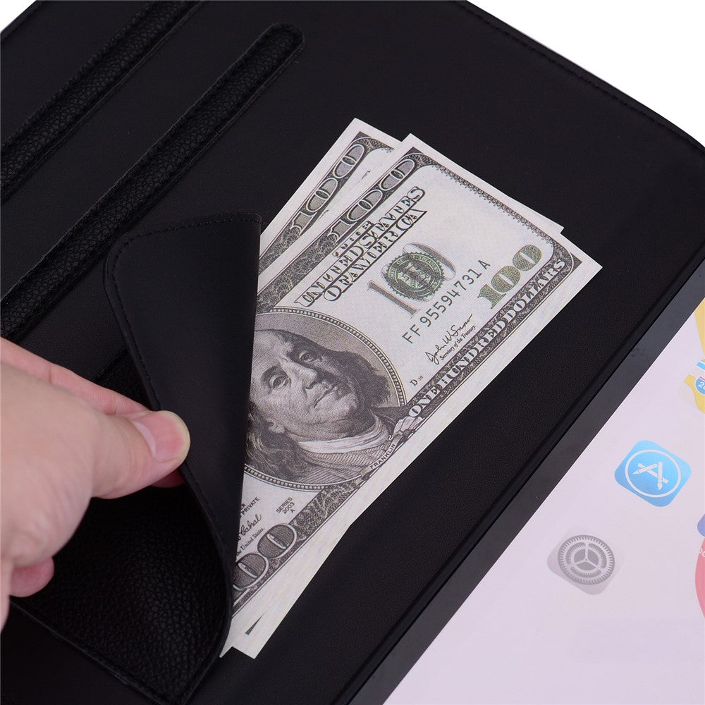 For Lenovo Tab P12 Case 3D Effect Cat Pattern Leather Stand Table Cover with Wallet, Stylus Holder - Black