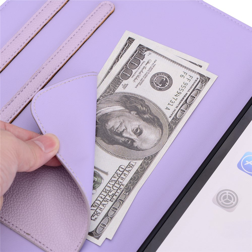 For Lenovo Tab P12 Case 3D Effect Cat Pattern Leather Stand Table Cover with Wallet, Stylus Holder - Purple