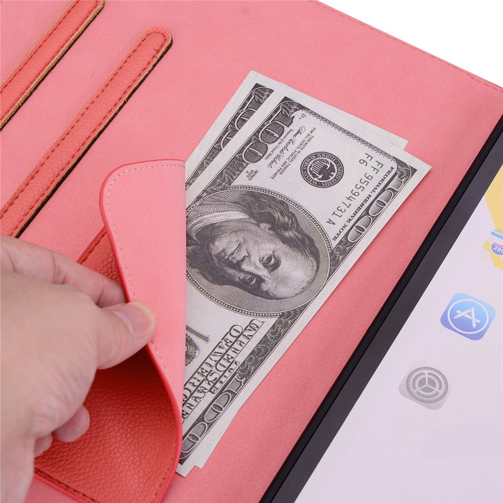 For Lenovo Tab P12 Case 3D Effect Cat Pattern Leather Stand Table Cover with Wallet, Stylus Holder - Watermelon Red