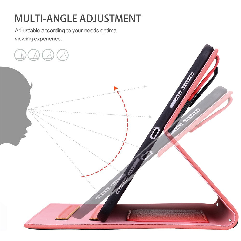 For Lenovo Tab P12 Case 3D Effect Cat Pattern Leather Stand Table Cover with Wallet, Stylus Holder - Watermelon Red