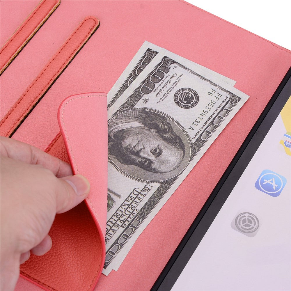 Wallet Case for Lenovo Xiaoxin Pad 2025 / Tab K11 Gen 2 / M11 Leather Stand Table Cover with Stylus Holder, 3D Effect Cat Pattern - Watermelon Red