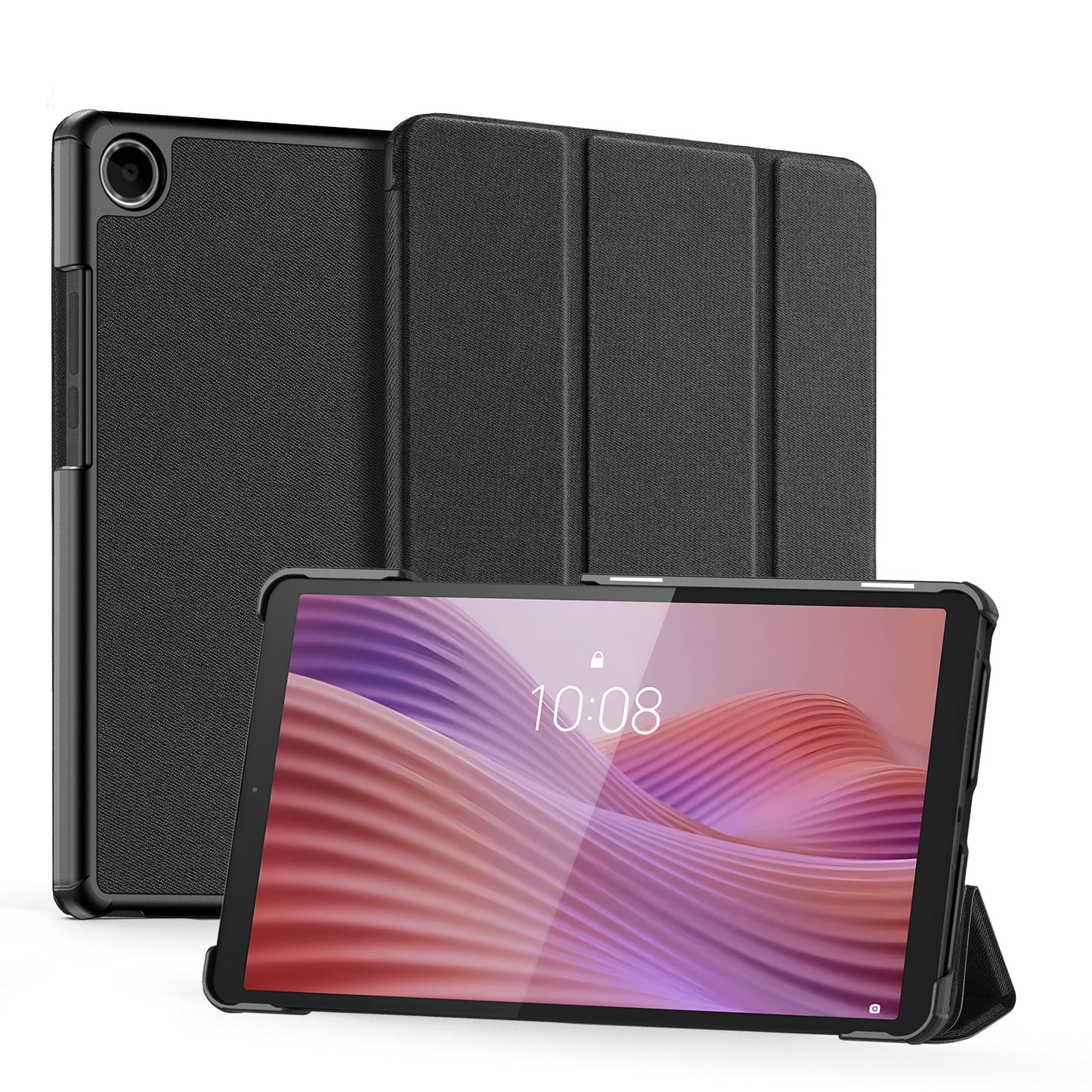 For Lenovo Tab K9 Case DUX DUCIS Domo Series Tri-fold Stand PU Leather Protective Tablet Cover - Black