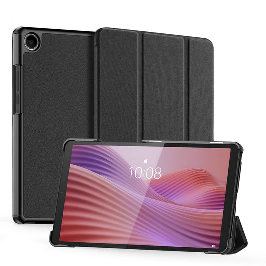 For Lenovo Tab K9 Case DUX DUCIS Domo Series Tri-fold Stand PU Leather Protective Tablet Cover - Black