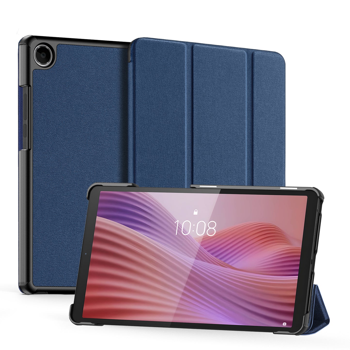 For Lenovo Tab K9 Case DUX DUCIS Domo Series Tri-fold Stand PU Leather Protective Tablet Cover - Blue