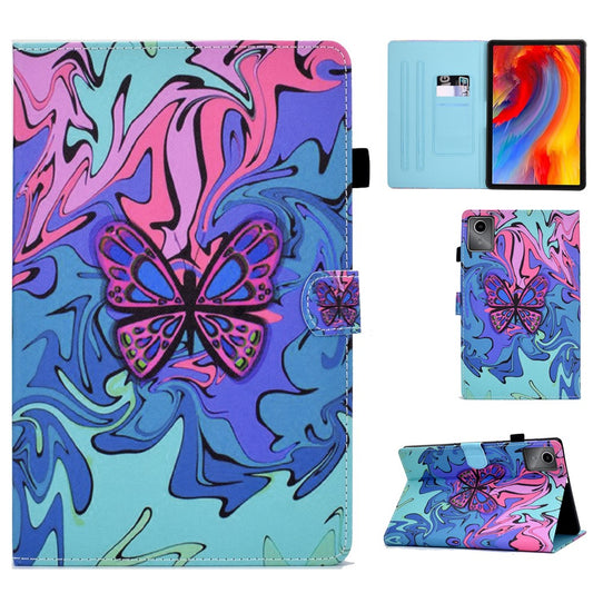 For Lenovo Xiaoxin Pad 11 2025 Case Pattern Printing Leather Tablet Cover with Card Holder - Butterfly