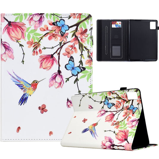 For Lenovo Xiaoxin Pad 11 2025 Case Pattern Printing Leather Tablet Cover with Card Holder - Flowers and Birds