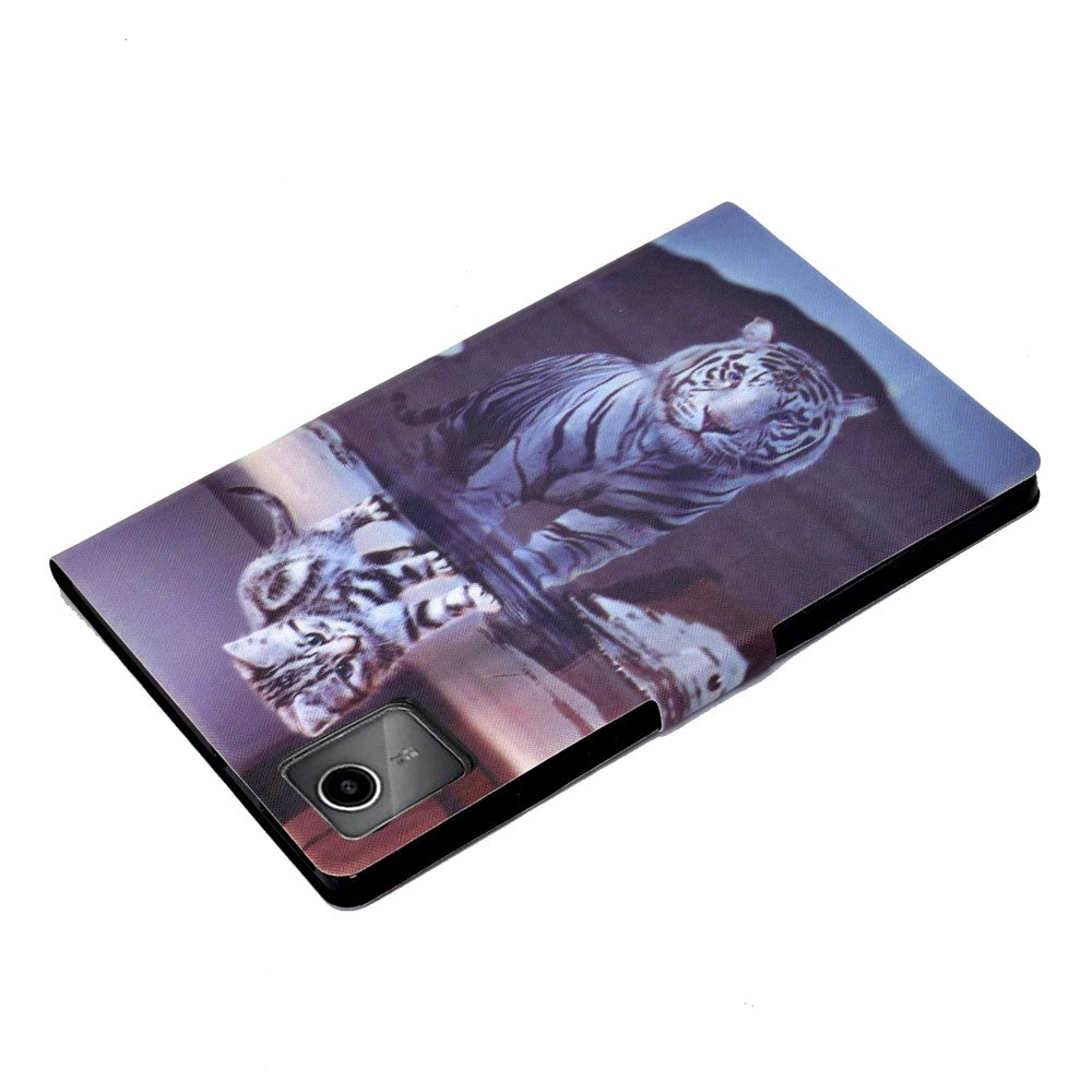 For Lenovo Xiaoxin Pad 11 2025 Case Stand Pattern Printed Leather Cover - Cat and Tiger