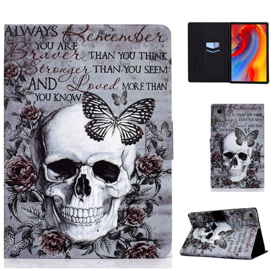 For Lenovo Xiaoxin Pad 11 2025 Case Stand Pattern Printed Leather Cover - Skull