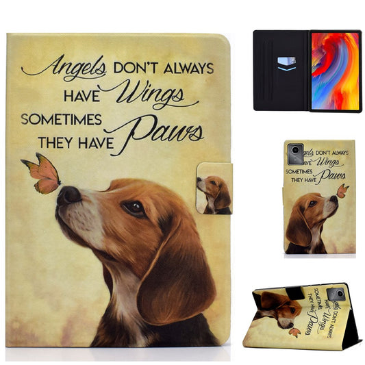 For Lenovo Xiaoxin Pad 11 2025 Case Stand Pattern Printed Leather Cover - Butterfly and Dog