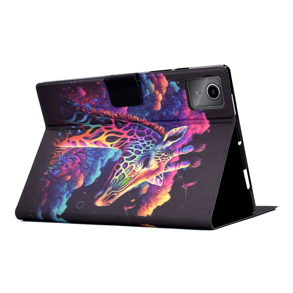 For Lenovo Xiaoxin Pad 11 2025 Case Stand Pattern Printed Leather Cover - Giraffe