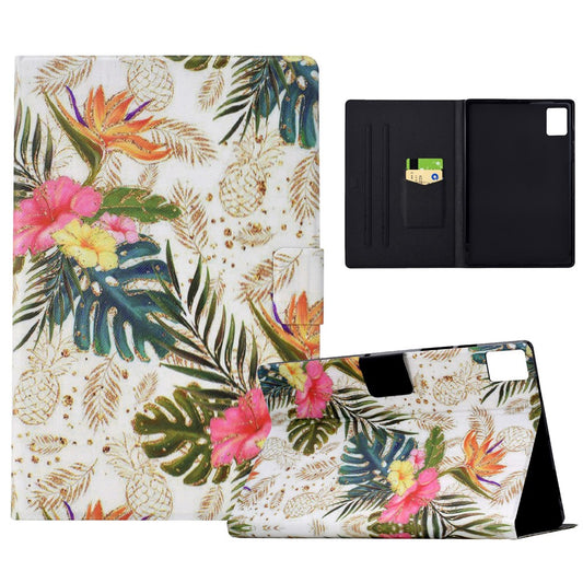 For Lenovo Xiaoxin Pad 11 2025 Case Card Holder Pattern Print Leather Cover - Golden Pineapple