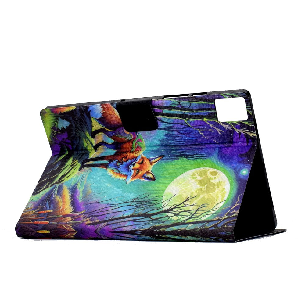 For Lenovo Xiaoxin Pad 11 2025 Case Card Holder Pattern Print Leather Cover - Moonlight Fox