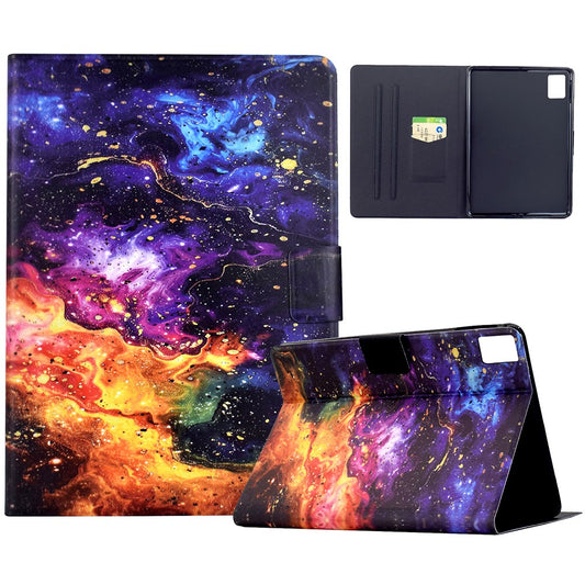 For Lenovo Xiaoxin Pad 11 2025 Case Card Holder Pattern Print Leather Cover - Nebula