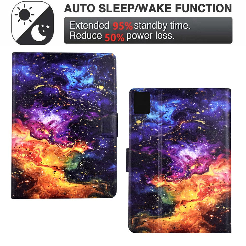 For Lenovo Xiaoxin Pad 11 2025 Case Card Holder Pattern Print Leather Cover - Nebula