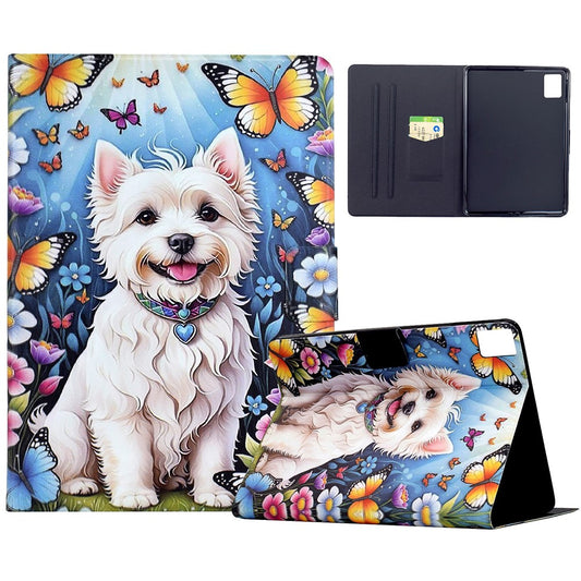 For Lenovo Xiaoxin Pad 11 2025 Case Card Holder Pattern Print Leather Cover - Dog