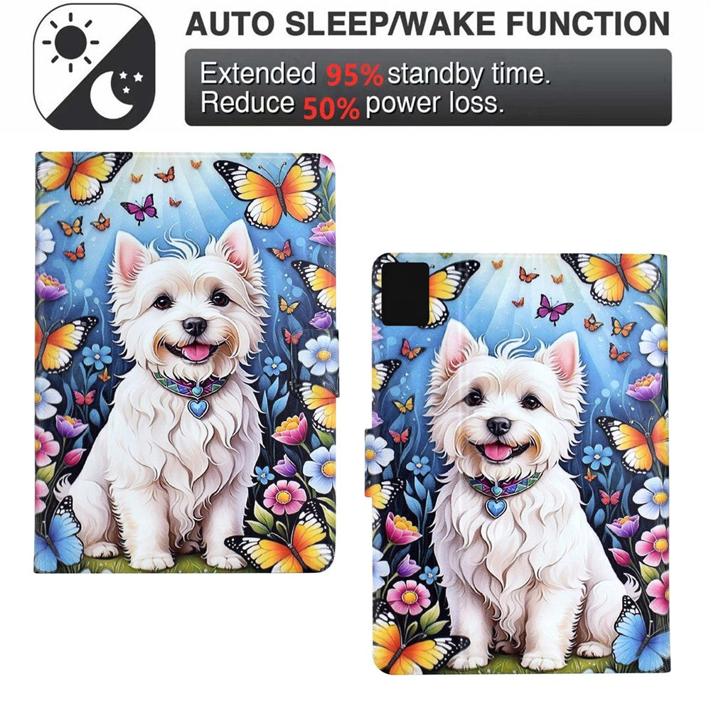 For Lenovo Xiaoxin Pad 11 2025 Case Card Holder Pattern Print Leather Cover - Dog