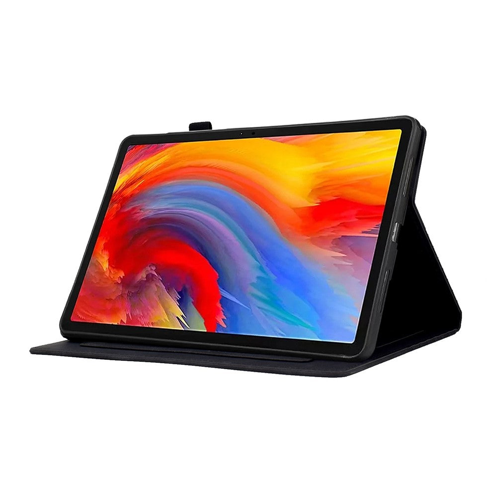 For Lenovo Xiaoxin Pad 11 2025 Case Card Slots Block Pattern Leather Cover - Black