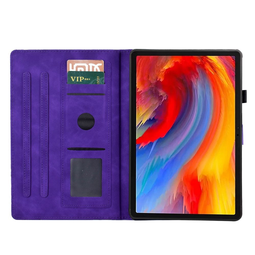For Lenovo Xiaoxin Pad 11 2025 Leather Case Tree Pattern Card Slots Stand Cover - Purple