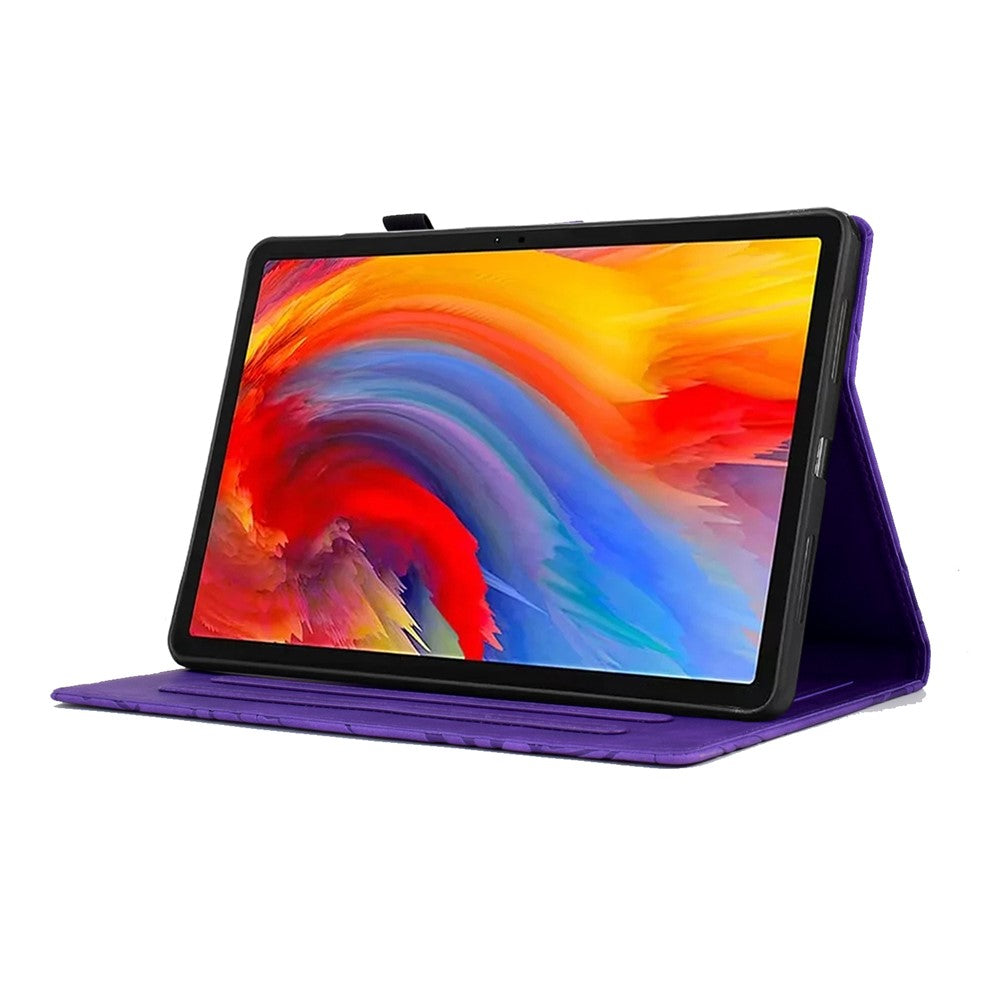 For Lenovo Xiaoxin Pad 11 2025 Leather Case Tree Pattern Card Slots Stand Cover - Purple