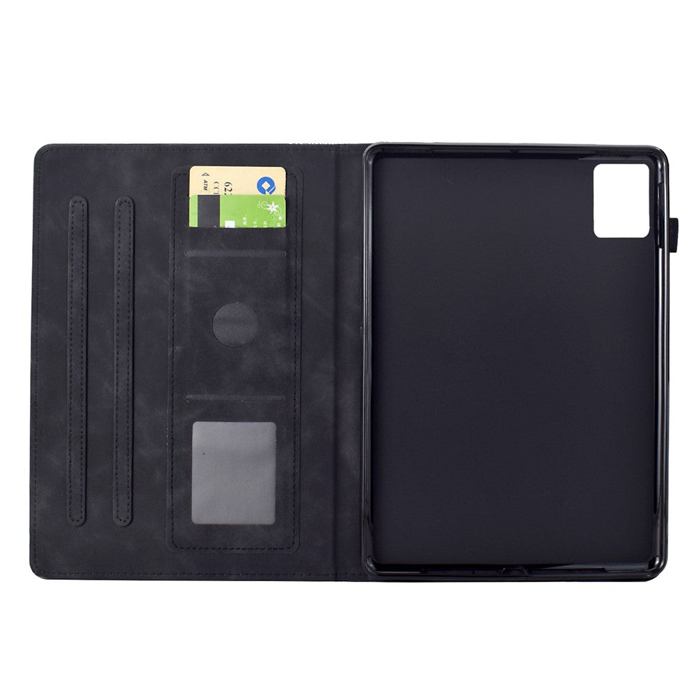 For Lenovo Xiaoxin Pad 11 2025 Case Cats Imprinted PU Leather Card Slots Tablet Cover - Black