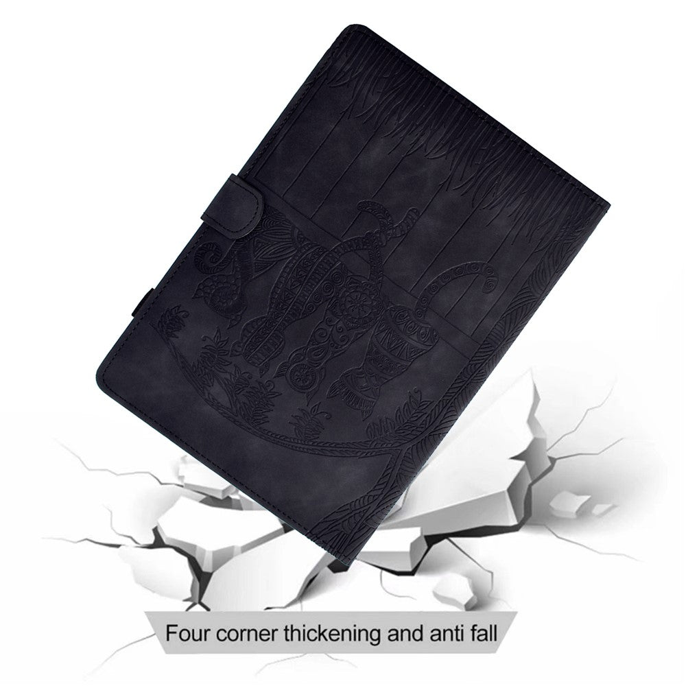 For Lenovo Xiaoxin Pad 11 2025 Case Cats Imprinted PU Leather Card Slots Tablet Cover - Black