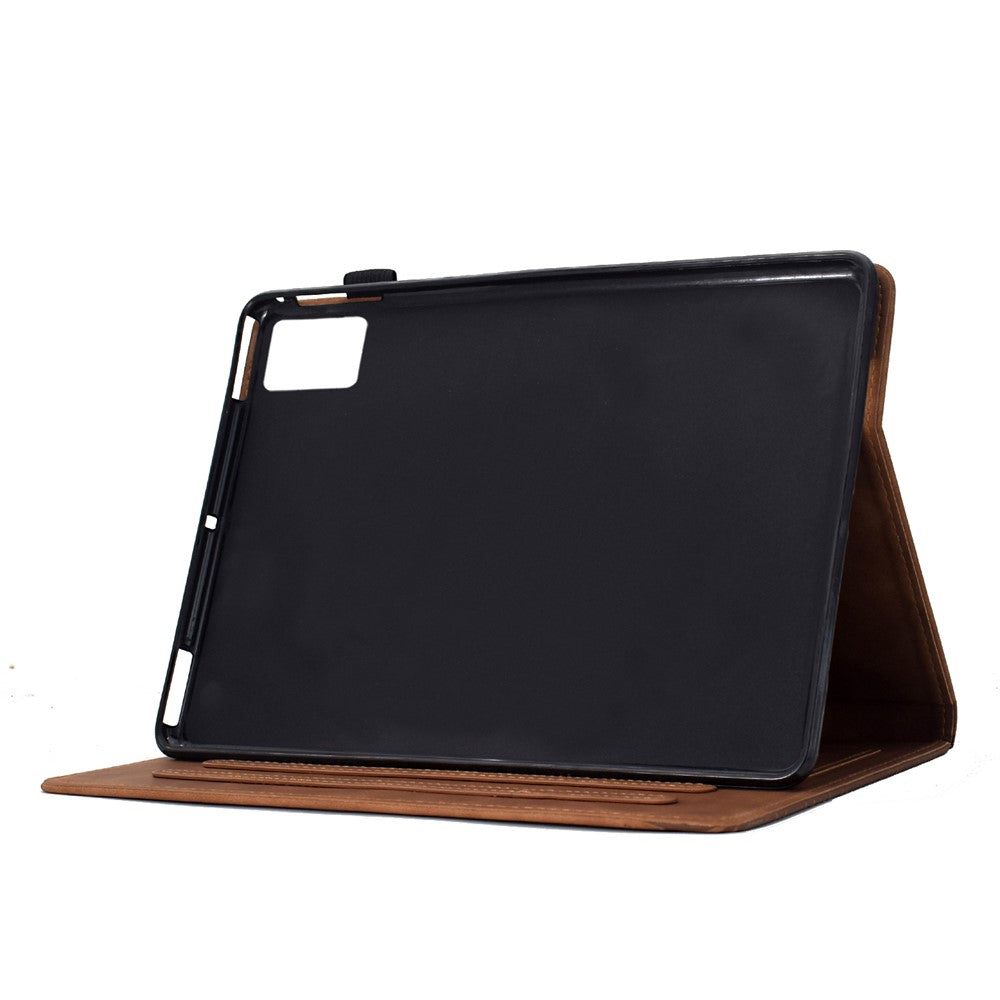 For Lenovo Xiaoxin Pad 11 2025 Case Cats Imprinted PU Leather Card Slots Tablet Cover - Brown