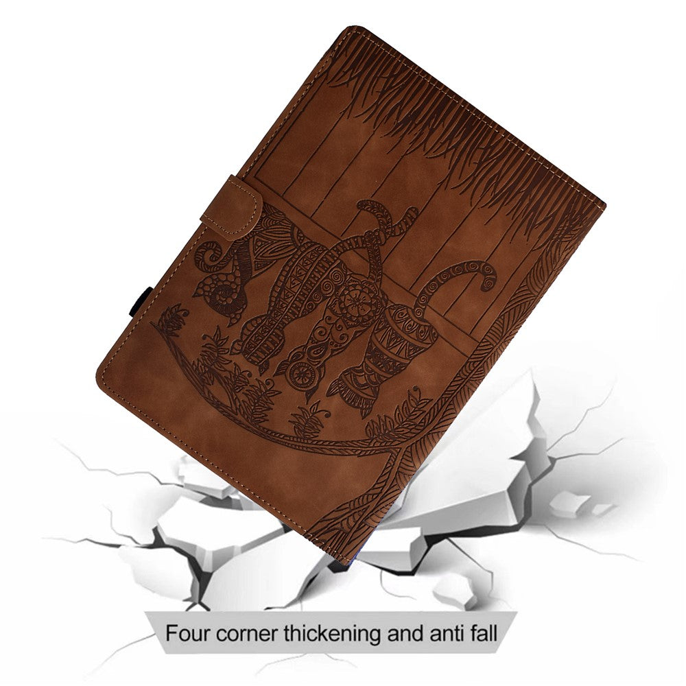For Lenovo Xiaoxin Pad 11 2025 Case Cats Imprinted PU Leather Card Slots Tablet Cover - Brown